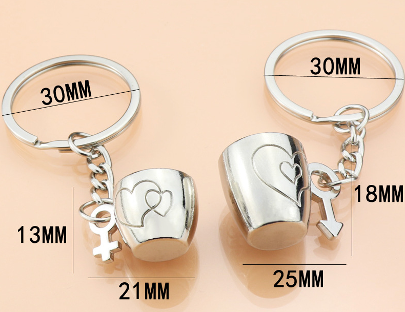 Metal Love Keychain Couple Pendant Souvenir Gift