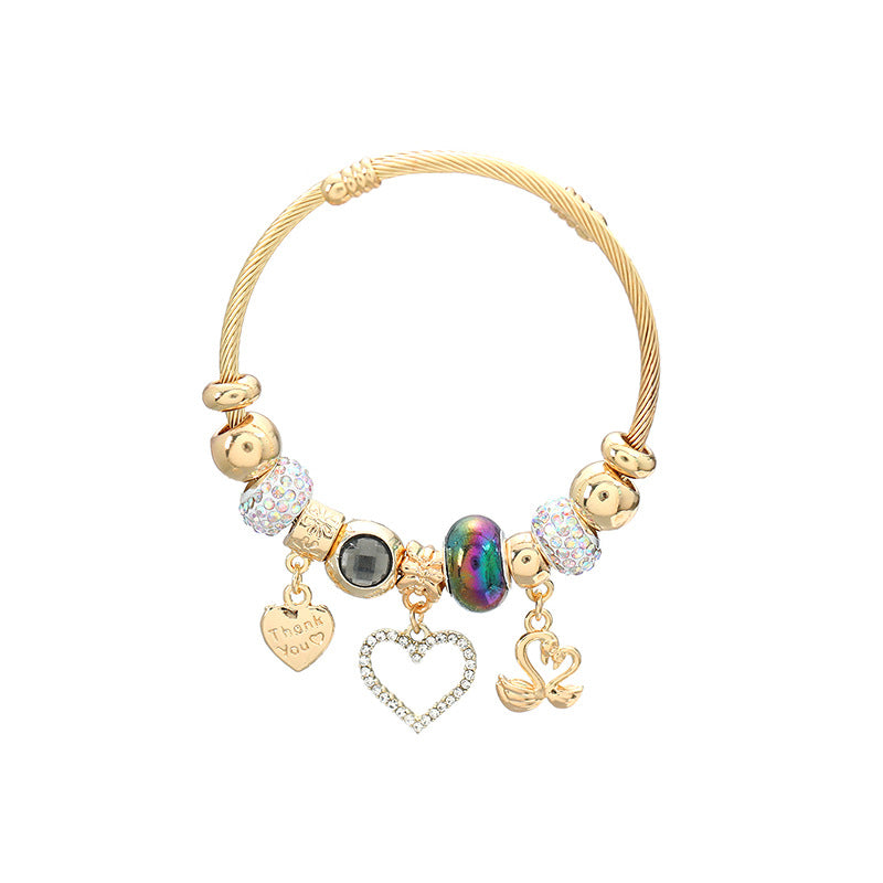 Heart-shaped Pendant Bracelet for Couples