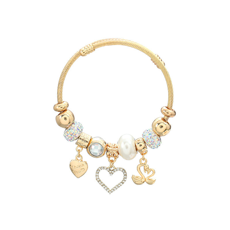 Heart-shaped Pendant Bracelet for Couples