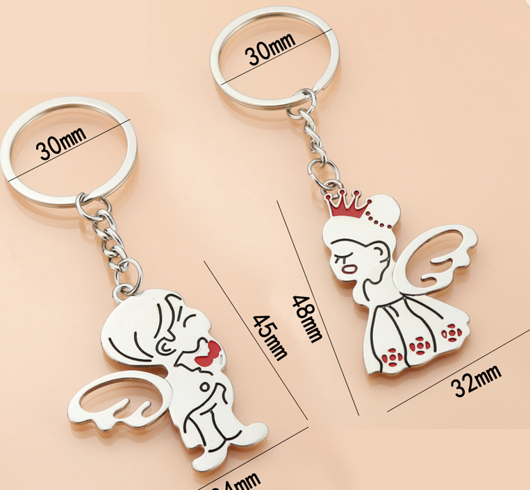 Metal Love Keychain Couple Pendant Souvenir Gift