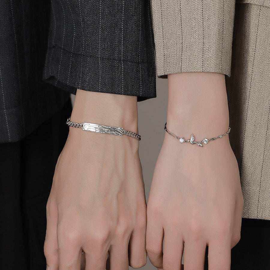 Personalized Bird Diamond Bracelet for Couples