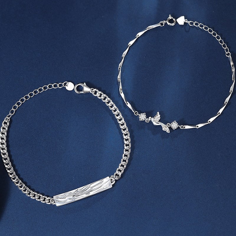 Personalized Bird Diamond Bracelet for Couples