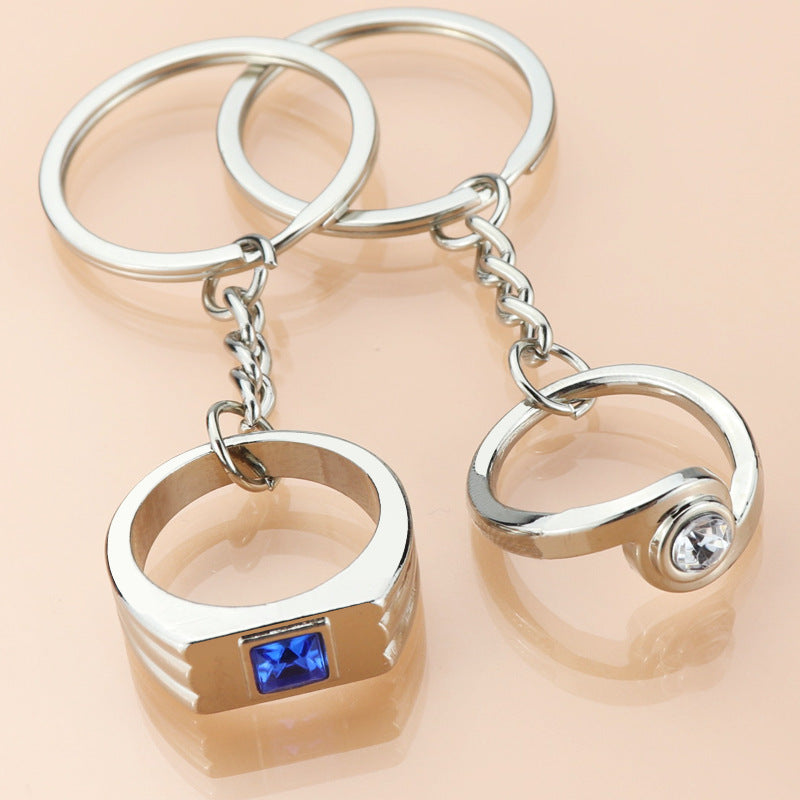 Metal Love Keychain Couple Pendant Souvenir Gift