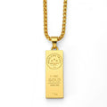 Hip Hop Square Pendant Necklace for Couples (Gold)