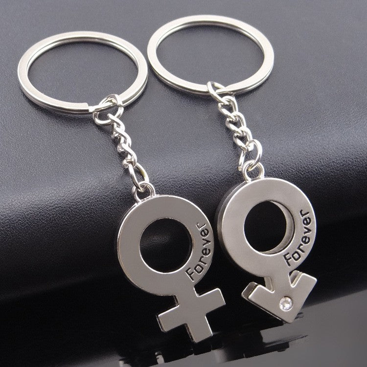 Metal Love Keychain Couple Pendant Souvenir Gift