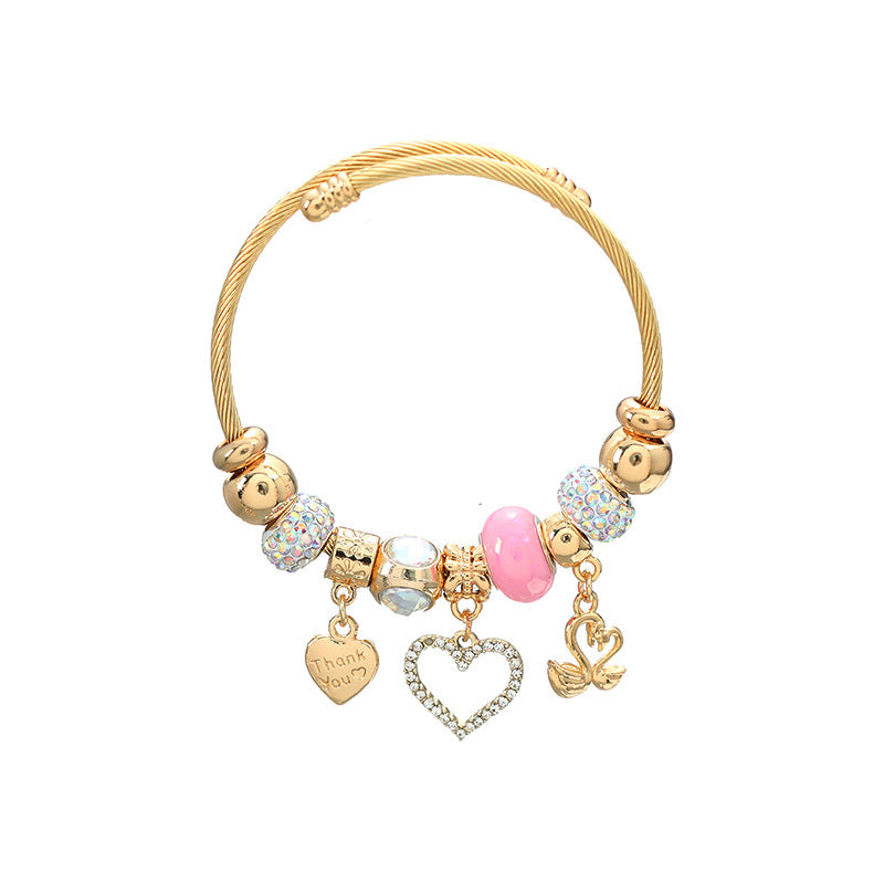 Heart-shaped Pendant Bracelet for Couples