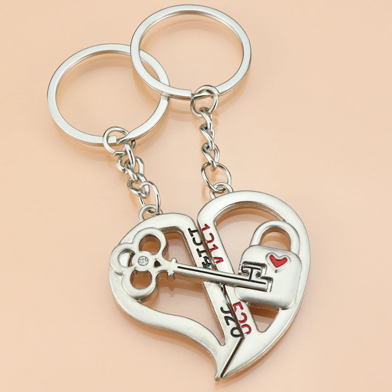 Metal Love Keychain Couple Pendant Souvenir Gift
