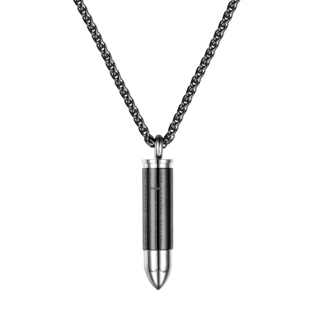 Titanium Steel Bullet Cross Necklace for Couples