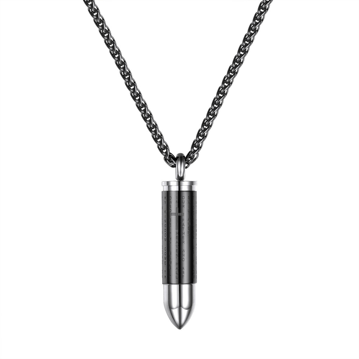 Titanium Steel Bullet Cross Necklace for Couples