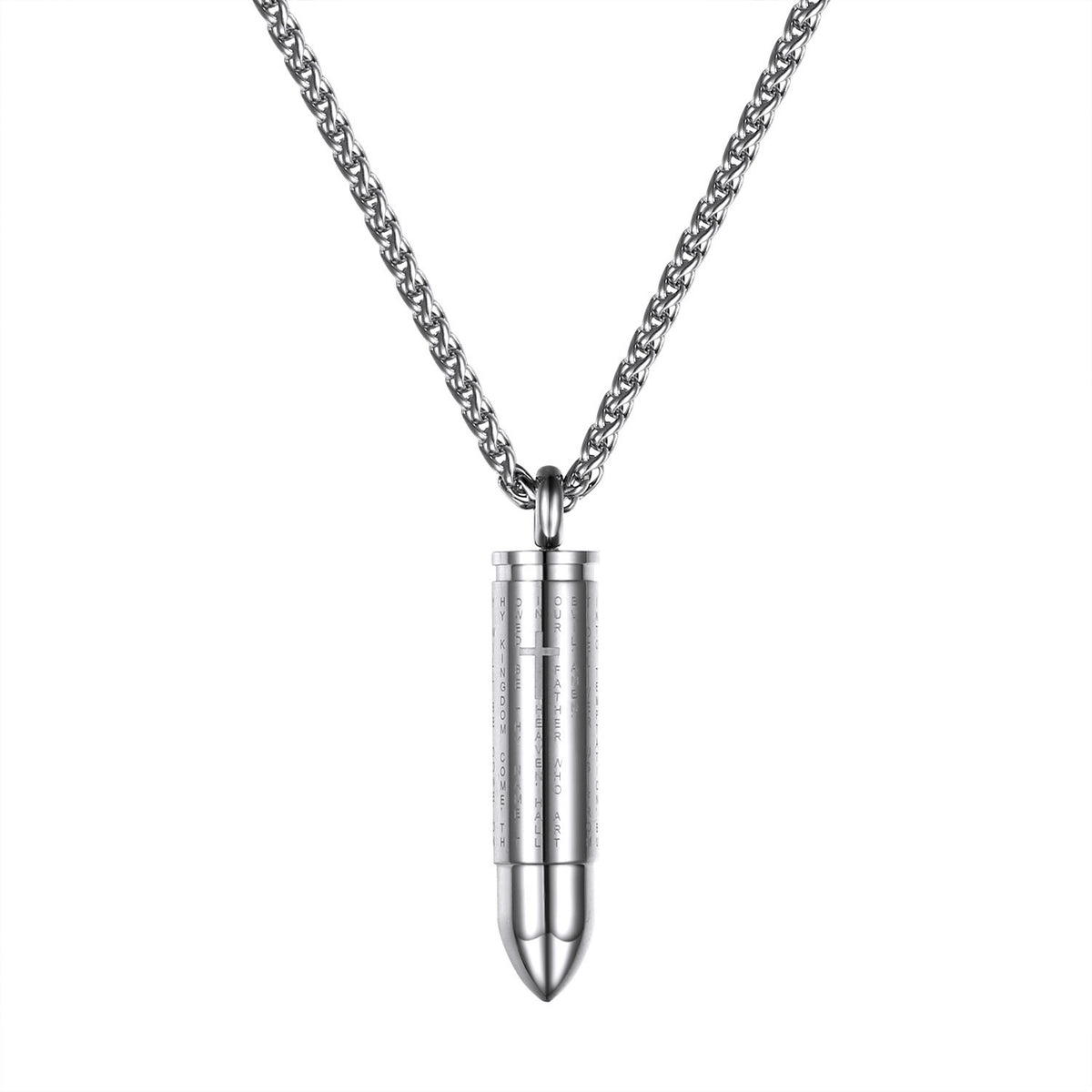 Titanium Steel Bullet Cross Necklace for Couples