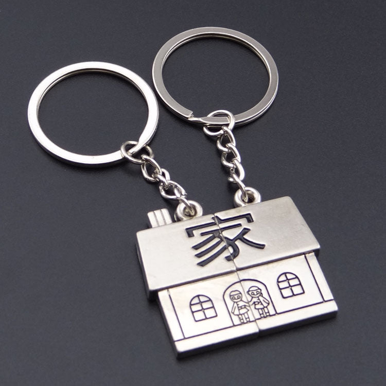 Metal Love Keychain Couple Pendant Souvenir Gift