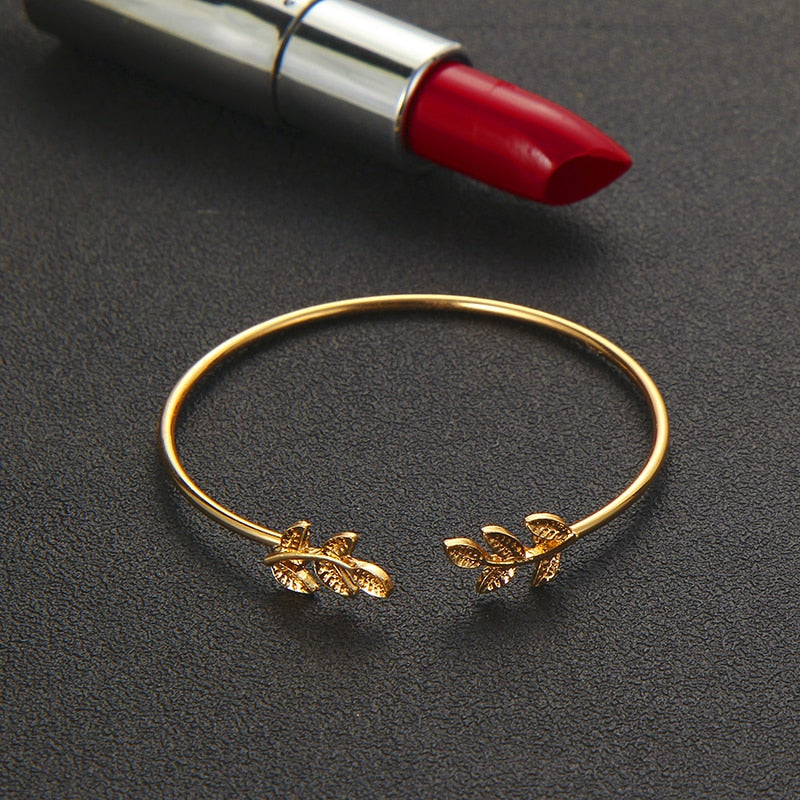 Knot Bracelet Set - Stylish Leaf & Diamond Design (4pcs)