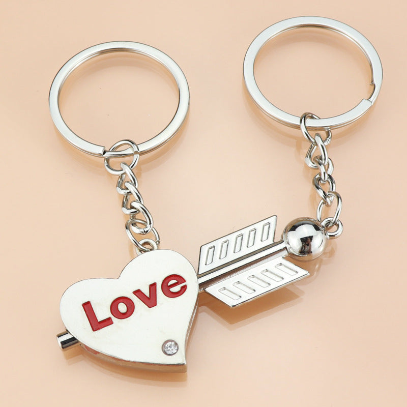 Metal Love Keychain Couple Pendant Souvenir Gift
