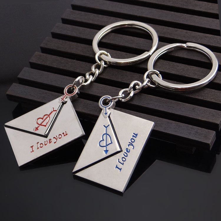 Metal Love Keychain Couple Pendant Souvenir Gift