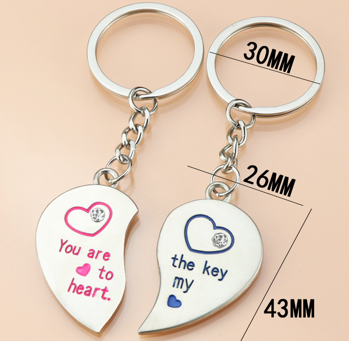 Metal Love Keychain Couple Pendant Souvenir Gift
