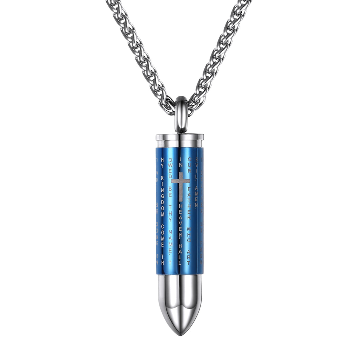 Titanium Steel Bullet Cross Necklace for Couples