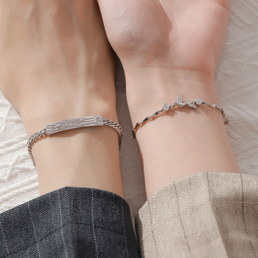 Personalized Bird Diamond Bracelet for Couples